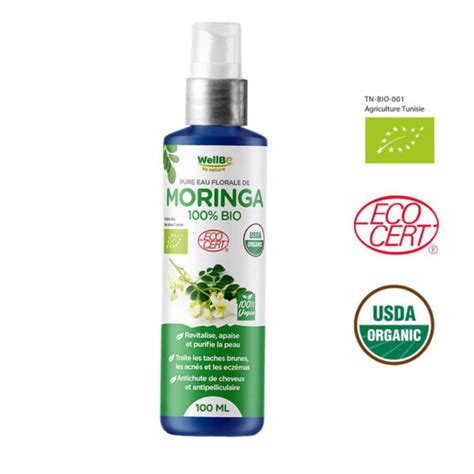 Hydrolat en Pure Eau Florale de Moringa Certifiée 100 BIO 100 ML