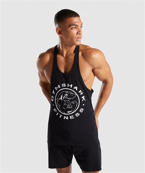 Gymshark Legacy Stringer Black 1 Bodybuilding Clothing Mens