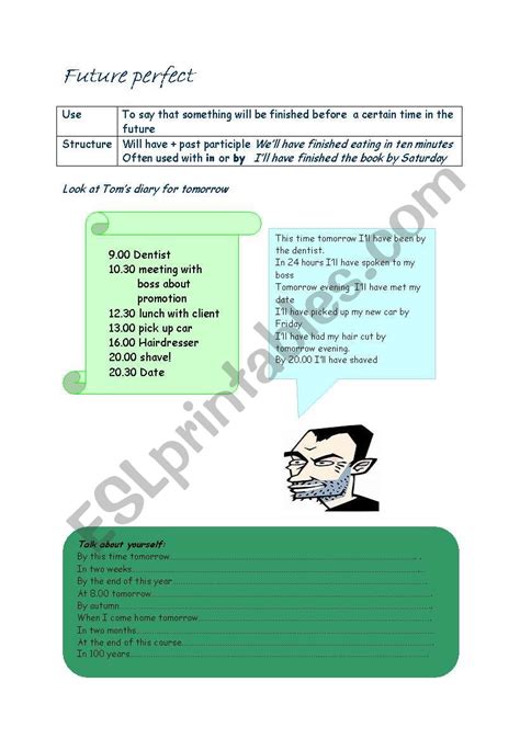 The Future Perfect Esl Worksheet By Nurja