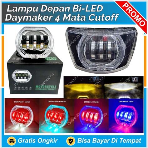 Jual DAYMAKER BILED LAMPU UTAMA PROJIE 4 LENSA 8D PLUS SHROUD 4 5 INCH