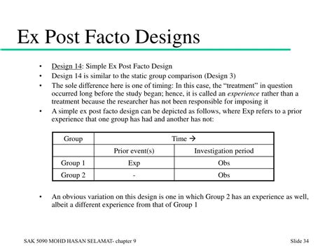 Ex Post Facto Design Research Methodology