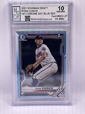 2021 Bowman Draft 1st RYAN CUSICK SKY BLUE Refractor BD 27 MGCo Gem