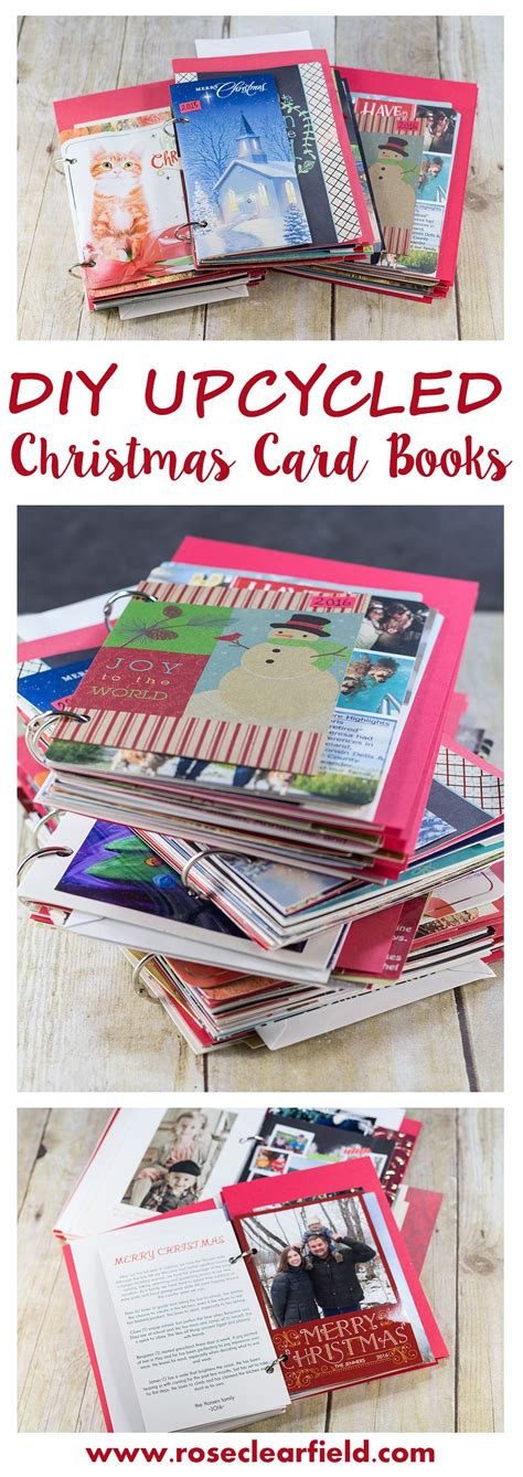 Upcycled Christmas Card Books Tutorial Rose Clearfield Christmas