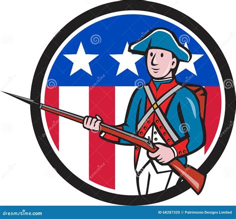 American Revolutionary Soldier Marching Cartoon Vector Illustration ...