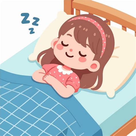 Premium Vector Vector Illustration Of A Woman Sleeping In Bed In Flat