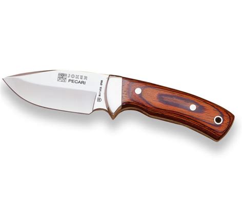 Cuchillo Desollador Con Virola Cachas En Madera Roja Prensada Y Hoja De