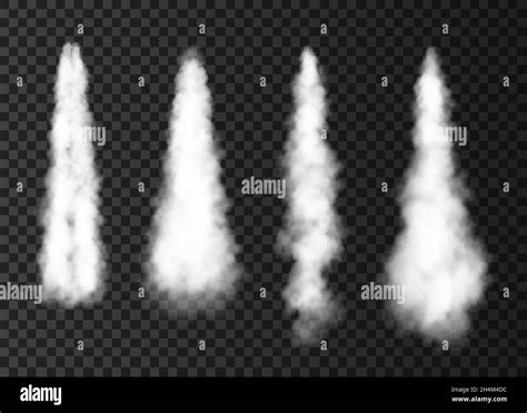 Smoke From Space Rocket Launch Foggy Trail Airplane Or Jet Plane