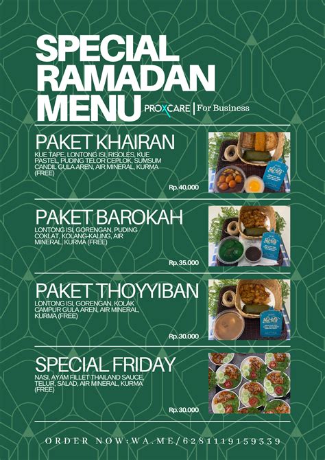 Special Ramadan Menu Proxcare For Business