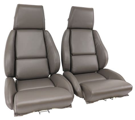 Mounted Leather Like Vinyl Seat Covers Gray Standard No Perforations