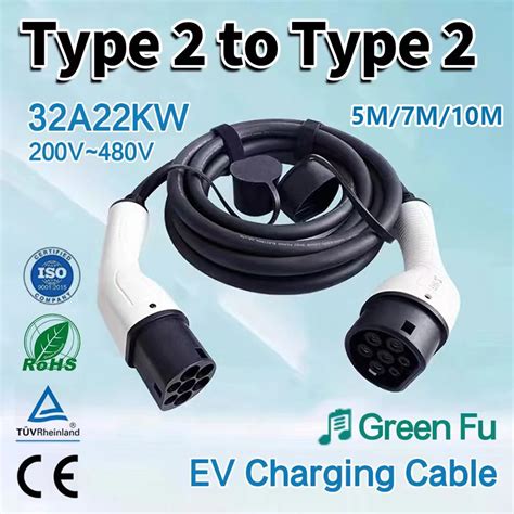 Cable De Carga EV 32A 22KW Cable Trif Sico Para Veh Culo El Ctrico Para