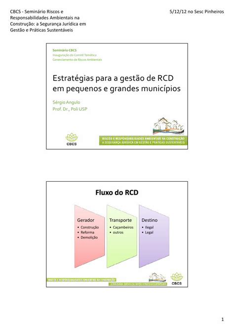 PDF Estratégias para a gestão de RCD em pequenos e grandes