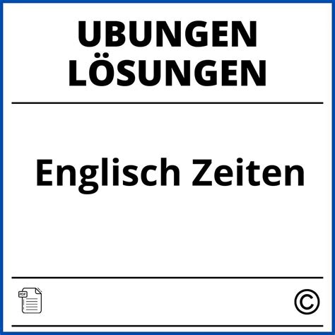 Englisch Zeiten Bungen Mit L Sungen Pdf