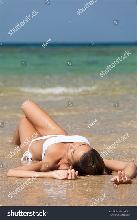 Woman Lying On Beach Bikini Stock Photo Shutterstock