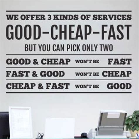 good fast cheap quote wall sticker