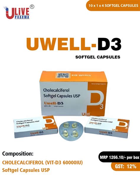 Cholecalciferol I U Capsules Soft Gel X X At Rs Box