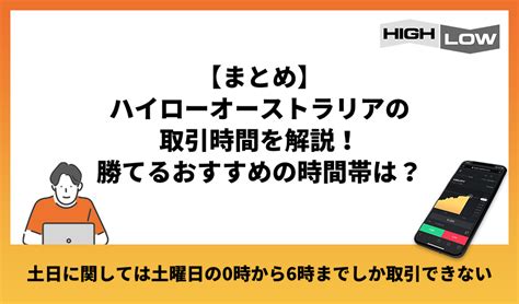 ハイローオーストラリアの取引時間【2024年最新版】勝ちやすい時間帯やおすすめの取引時間を解説