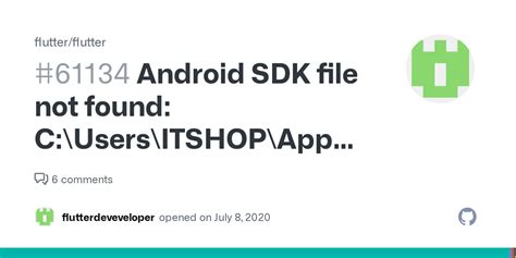 Android SDK File Not Found C Users ITSHOP AppData Local Android Sdk