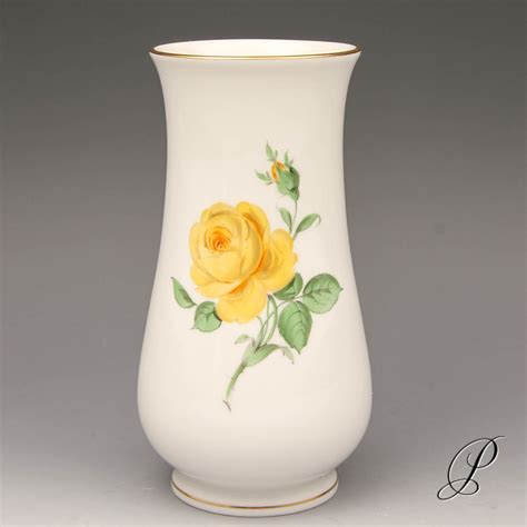 Vase Meissen Wahl Gelbe Rose Porzellan Porcelain