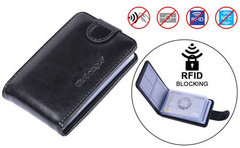 Wisdompro Credit Card Holder Slim Leather Rfid Blocking Wallet Debit Card