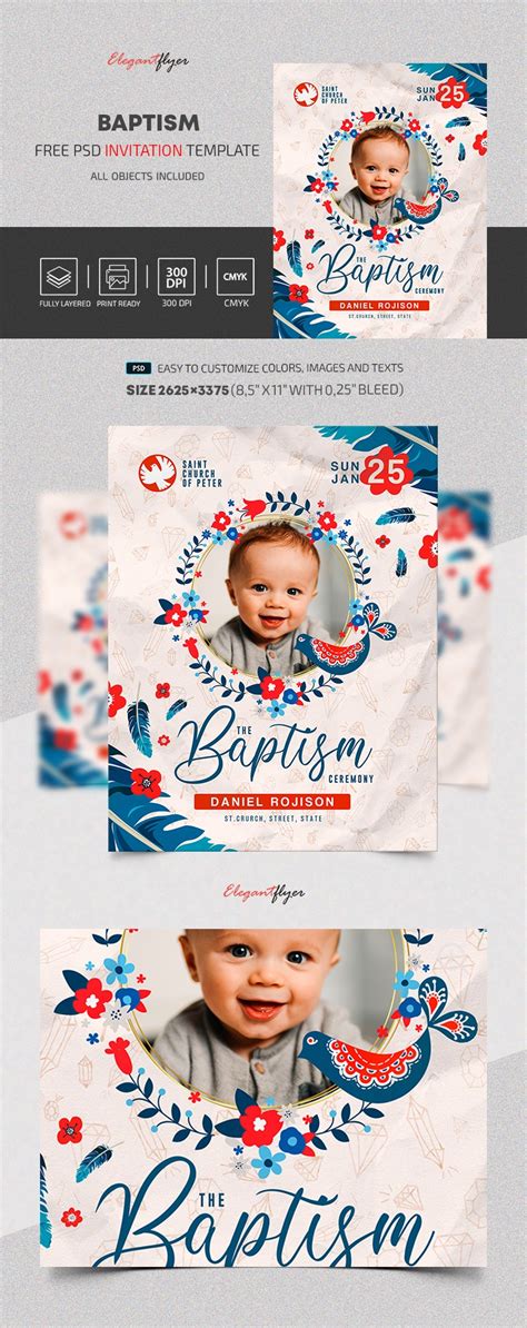 Free Baptism Invitation PSD Template 10033505 By ElegantFlyer