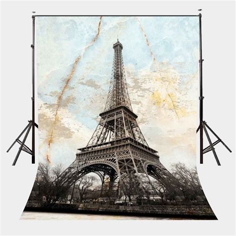 Greendecor X Ft Grey Style Backdrop Paris Eiffel Tower Photography