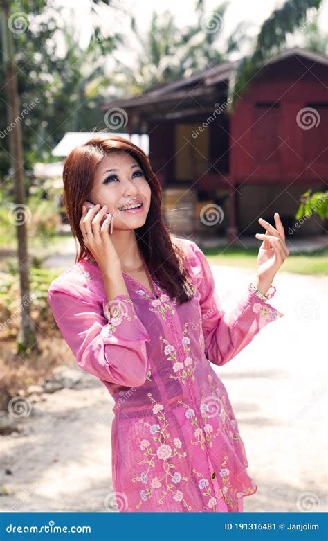 Asian Malay Lady In Traditional Dress Stock Image Image Of Happy