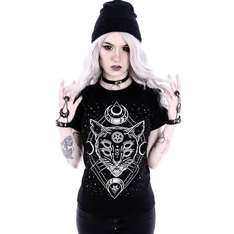 Summer Goth 3d Animal Print T Shirt Women Harajuku Gothic Tee Shirts