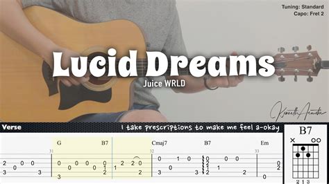 Lucid Dreams Juice Wrld Fingerstyle Guitar Tab Chords Lyrics