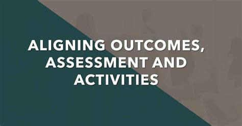 Aligning Outcomes Assessment And Activities Josh E Portfolio