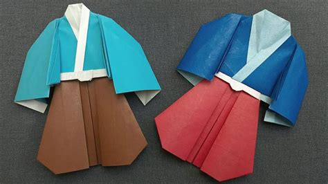 Kimono Origami Folded By Me Using 2 Pieces Of Paper Traditional