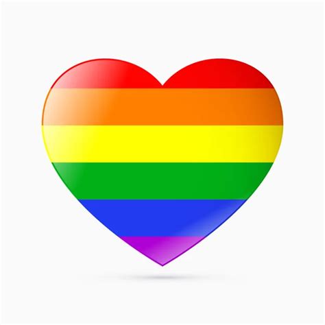 LGBT Rainbow Pride Flag In A Shape Of Heart Lesbian Gay Bisexual And Transgender Stylish