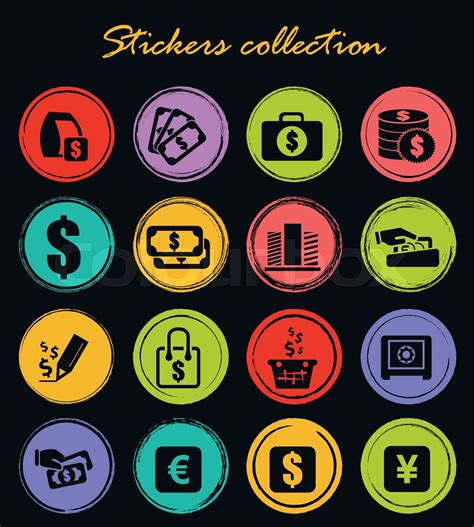 E Commers Icons Set Stock Vector Colourbox