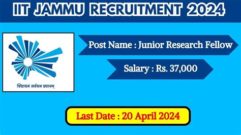 Iit Jammu Recruitment 2024 Check Post Vacancies Salary Age Limit And