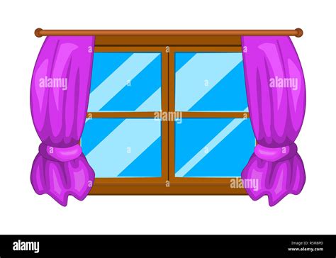 Cartoon Window With Curtains Vector Symbol Icon Design Stock Photo Alamy