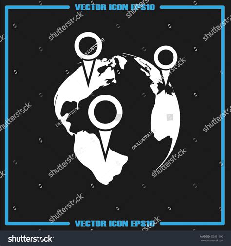 World Map Pointer Marks Icon Vector Stock Vector Royalty Free