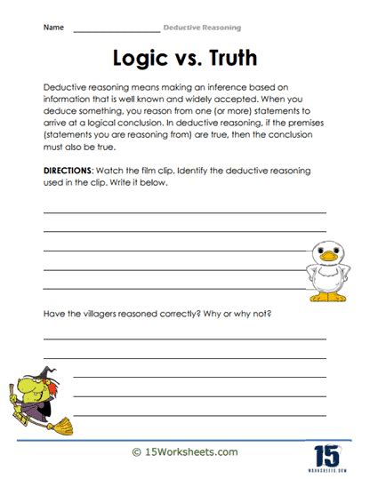 Deductive Reasoning Worksheets 15