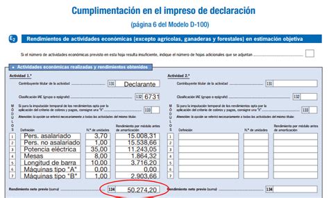 Casillas De La Renta Para Poner Los Datos Económicos De Autónomos E