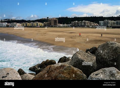 Beach of Nazare, Portugal Stock Photo - Alamy