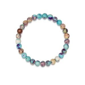 Galaxy Sea Sediment Imperial Jasper Beaded Bracelet For Women Stretch