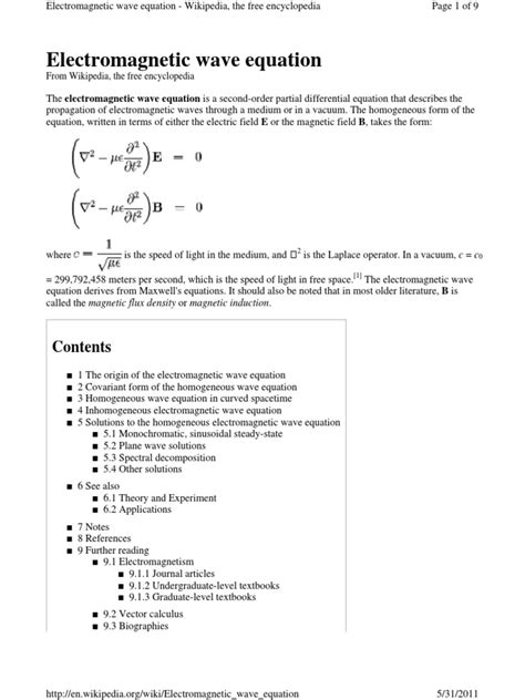 Electromagnetic Wave Equation | PDF | Oscillation | Waves