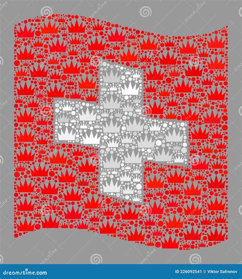 Royalty Waving Swiss Flag Mosaic With Imperial Elements Stock Vector Illustration Of Kingdom