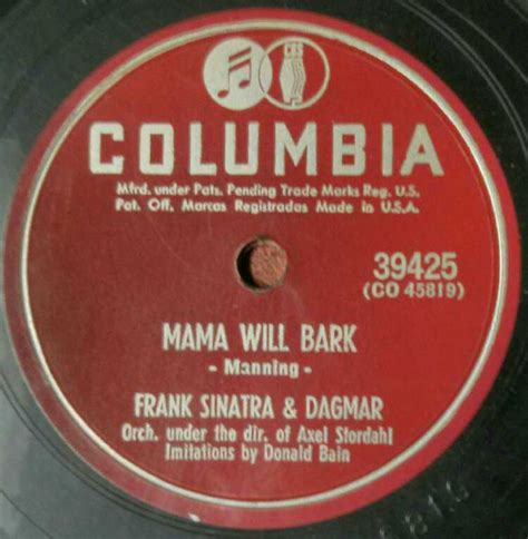 Frank Sinatra Dagmar Mama Will Bark I M A Fool To Want You