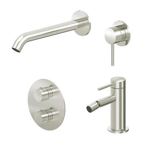 Set Miscelatore Lavabo A Muro Canna Cm E Bidet Con Incasso Doccia