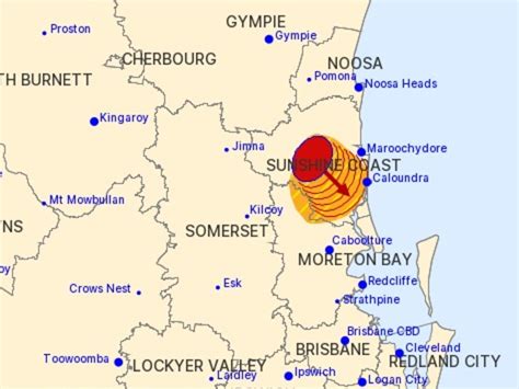 Brisbane Sunshine Coast Weather Severe Thunderstorm Warnings List Of Qld Road Closures Due To