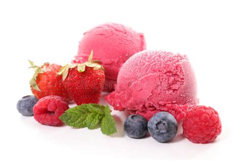 Berry Ice Cream Stock Image Image Of Fruit Ball Raspberry 71593043