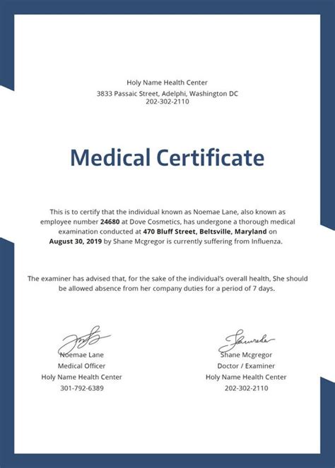 Free 48 Medical Certificate Templates Pdf Word Free And Premium