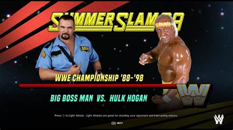 WWE2K24 Summerslam 88 Steel Cage Title Match Big Boss Man Vs