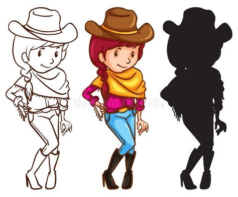 Western Cowgirl Lady Stock Vector Illustration Of Rope 10117368