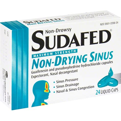 Sudafed Non Drying Sinus Maximum Strength Non Drowsy Liquid Caps