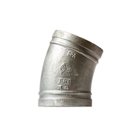 Gal Roll Grooved 225deg Elbow Short Radius Direct Fire Supplies